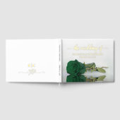 Elegante Emerald Green Roos Medium bruiloft Folie Gastenboek (Volledig)