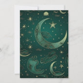 Elegante Emerald Groen Goud Hemelse Bruiloft Kaart (Achterkant)