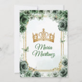 Elegante Emerald Groen & Goud Mis Quince Sweet 16e Kaart