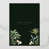 Elegante Emerald Groene en Gouden Indische Bruilof Folie Uitnodiging (Achterkant)