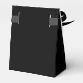 Elegante Emerald Groene en Gouden Peacock Bruiloft Bedankdoosjes (Achterkant)