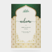 Elegante Emerald Islamitische bruiloft - Welkom Acryl Bord (Voorkant)