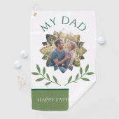 Elegante Emerald Ivy Vaderdag Aangepaste Foto Golfhanddoek (Insitu)