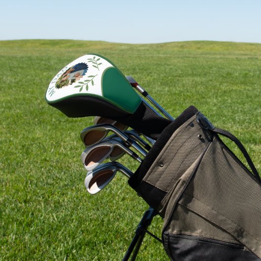 Elegante Emerald Ivy Vaderdag Aangepaste Foto Golfheadcover (Insitu)