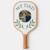 Elegante Emerald Ivy Vaderdag Aangepaste Foto Pickleball Paddle (Voorkant)