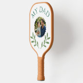 Elegante Emerald Ivy Vaderdag Aangepaste Foto Pickleball Paddle (Links)