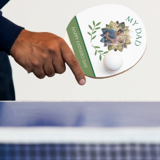Elegante Emerald Ivy Vaderdag Aangepaste Foto Tafeltennisbatje