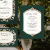 Elegante Emerald n Gold bruiloft details Kaart