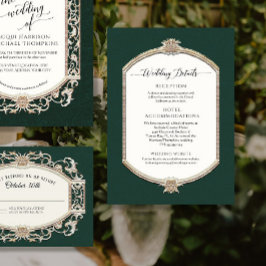 Elegante Emerald n Gold bruiloft details Kaart