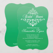 Elegante Emerald Ombre bruids Douche Uitnodiging (Voorkant / Achterkant)