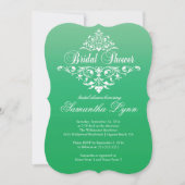 Elegante Emerald Ombre bruids Douche Uitnodiging (Voorkant)