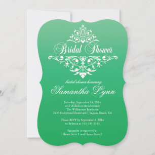 Elegante Emerald Ombre bruids Douche Uitnodiging