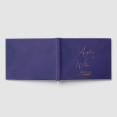 Elegante Emerald Paarse en gouden Script bruiloft Gastenboek (Volledig)