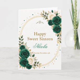 Elegante Emerald Sweet 16 Kaart