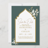 Elegante Emerald Wedding Save the Date Kaart (Voorkant)