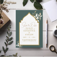 Elegante Emerald Wedding Save the Date