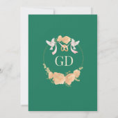 Elegante Emerald Wildflower bruiloft uitnodiging (Achterkant)