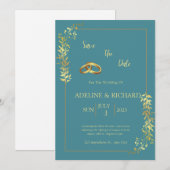 Elegante en aantrekkelijke huwelijksuitnodiging kaart (Voorkant / Achterkant)