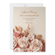 Elegante en aantrekkelijke trouwuitnodiging met 3d