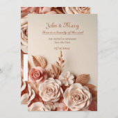 Elegante en aantrekkelijke trouwuitnodiging met 3d kaart (Voorkant / Achterkant)