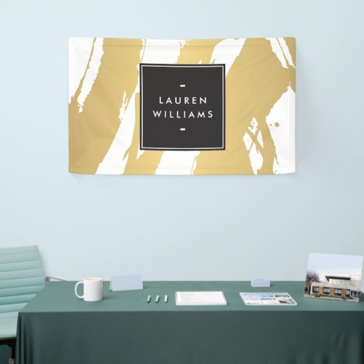 Elegante en Abstracte gouden penseelstreken Banner (Beurs)