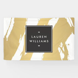 Elegante en Abstracte gouden penseelstreken Banner