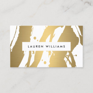 Elegante en Abstracte gouden penseelstreken Design Visitekaartje