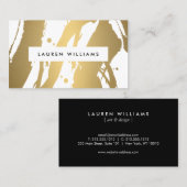 Elegante en Abstracte gouden penseelstreken Design Visitekaartje (Voorkant / Achterkant)