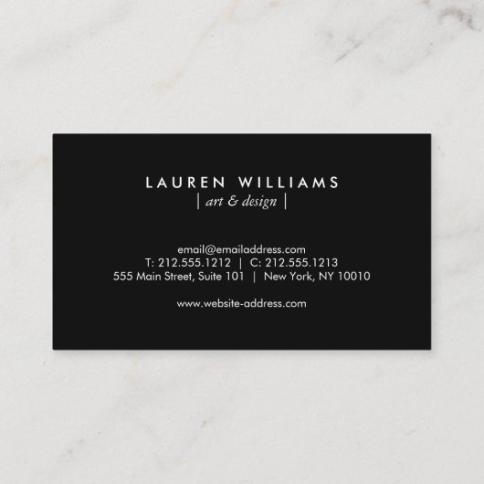 Elegante en Abstracte gouden penseelstreken Design Visitekaartje (Achterkant)