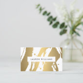 Elegante en Abstracte gouden penseelstreken Design Visitekaartje (Staand voorkant)