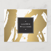 Elegante en Abstracte gouden penseelstreken II Bri Briefkaart (Voorkant)