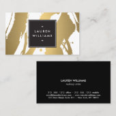 Elegante en Abstracte gouden penseelstreken II Visitekaartje (Voorkant / Achterkant)