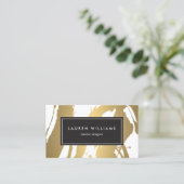 Elegante en Abstracte gouden penseelstreken III Visitekaartje (Staand voorkant)