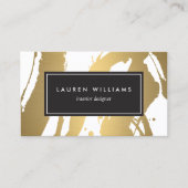 Elegante en Abstracte gouden penseelstreken III Visitekaartje (Voorkant)