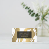 Elegante en Abstracte gouden penseelstreken IV Visitekaartje (Staand voorkant)