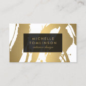 Elegante en Abstracte gouden penseelstreken IV Visitekaartje (Voorkant)