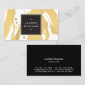 Elegante en Abstracte gouden penseelstreken Visitekaartje (Voorkant / Achterkant)