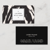 Elegante en Abstracte zwarte penseelstreken Visitekaartje (Voorkant / Achterkant)