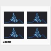 **ELEGANTE EN BLAUWE BOOM VOOR** KERSTMIS RECHTHOEKIGE STICKER (Vel)