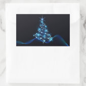 **ELEGANTE EN BLAUWE BOOM VOOR** KERSTMIS RECHTHOEKIGE STICKER (Tas)
