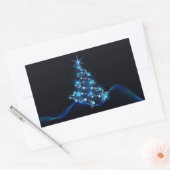 **ELEGANTE EN BLAUWE BOOM VOOR** KERSTMIS RECHTHOEKIGE STICKER (Envelop)
