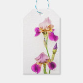 Elegante en botanische irisbloem cadeaulabel (Voorkant)