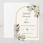 Elegante en  bruiloft uitnodiging Kaart (Voorkant / Achterkant)