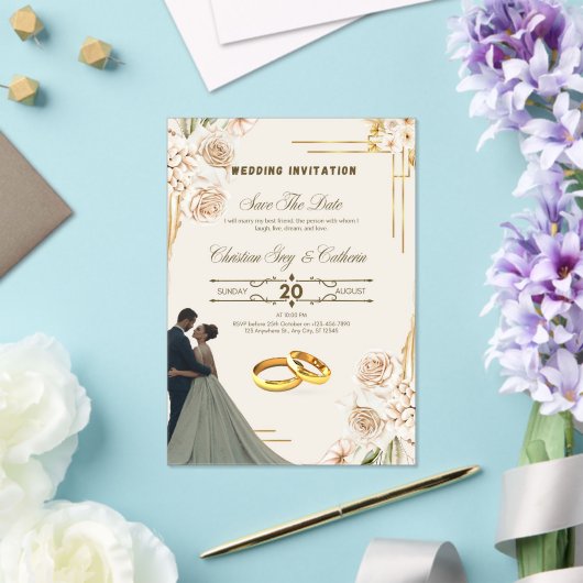 Elegante en bruiloft uitnodiging Kaarten (Insitu (Huwelijk))