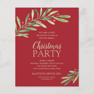 Elegante en budgetvriendelijke Kerstfeest uitnodig Flyer