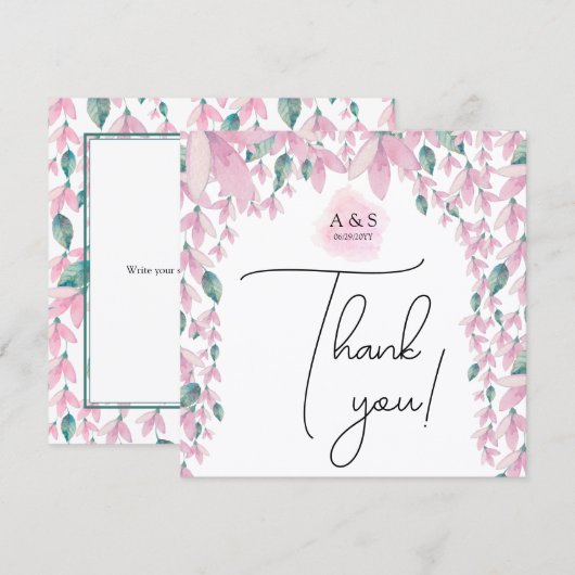 Elegante en charmante Wisteria Bloem Bedankkaart (Voorkant / Achterkant)