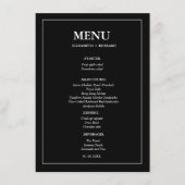 Elegante en chic couple shower Bruidsdouche Menu (Voorkant)
