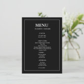Elegante en chic couple shower Bruidsdouche Menu (Staand voorkant)