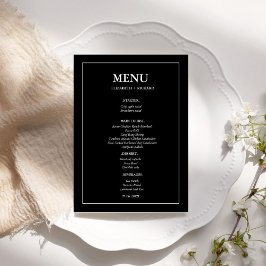Elegante en chic couple shower Bruidsdouche Menu