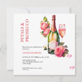 Elegante en chique bloemblaadjes en Prosecco Vrijg Kaart (Voorkant)